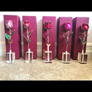 Gold Plated Forever Rose with Crystal Stand